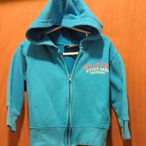Kids Teal Hoodie with Colorado Print